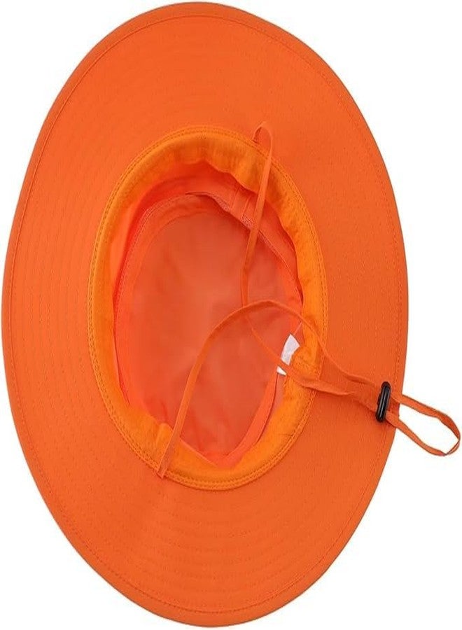 Ducclucc Mens Sun Hat Fishing Hats with UV Protection Wide Brim Boonie Hat for Men Women Beach Safari Gardening (Orange) - Image 5